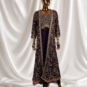 Dark Purple Indo Western Set