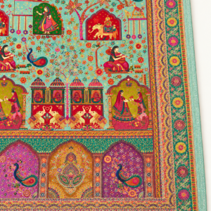 Sea-Green Banarasi Saree with Multicolour Woven Motifs